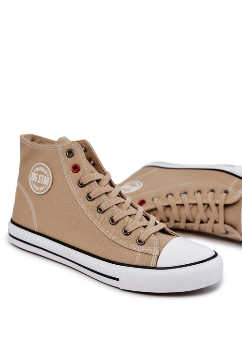 Męskie Wysokie Trampki Big Star JJ174386 Beżowe