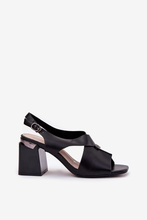 Eleganckie Sandały Damskie Na Słupku Vinceza 62238 Czarne