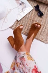 Damskie Sandały Na Słupku Peep Toe Camel Nevienna