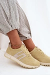 Buty Sportowe Sneakersy Z Naturalnego Zamszu Damskie Żółte Lovey