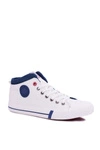 Trampki Męskie Cross Jeans Wysokie Materiałowe Białe DD1R4056