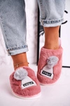 Damskie Futrzane Papcie Z Czapką I Pomponem Pudrowy Róż Keep Warm