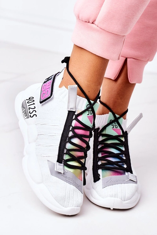 Damskie Sportowe Buty Sneakersy Białe Bubble Tea