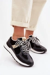 Sneakersy Damskie Z Eko Skóry Czarne Kelira