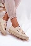Trampki Damskie Z Plecionką Lee Cooper LCW-25-44-3215 Beżowe