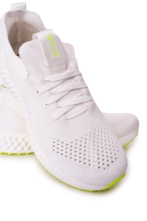 Męskie Sportowe Buty Memory Foam Big Star FF174235 Biało-Limonkowe
