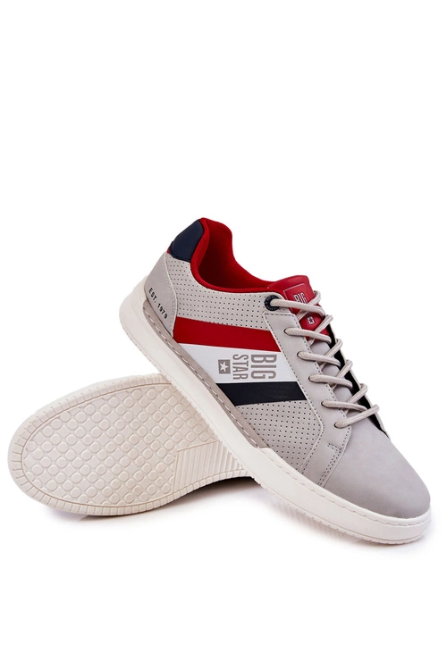 Klasyczne Męskie Buty Sportowe Memory Foam Big Star KK174056 Szare