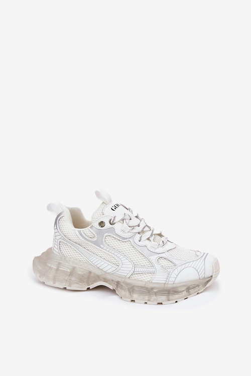 Skórzane Sneakersy Damskie GOE RR2N4083 Beżowe