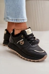 Buty Sportowe Damskie Ocieplane Futerkiem Na Platformie Czarne Lerisas 