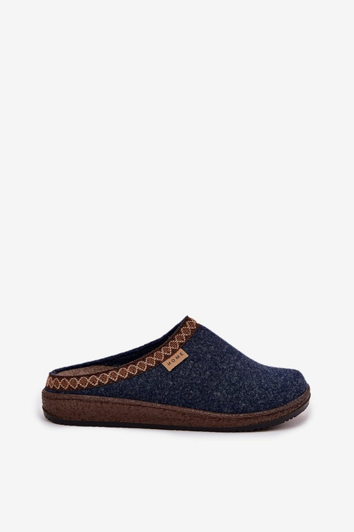 Kapcie Damskie Z Haftem Inblu NL000009 Granatowe