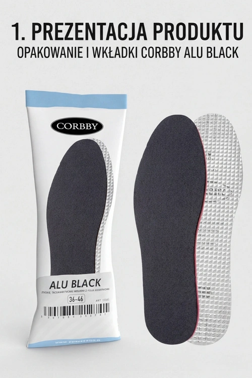 Corbby ALU BLACK Zimowe Trójwarstwowe Wkładki z Folią Aluminiową