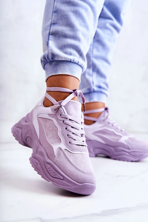 Damskie Buty Sportowe Sneakersy Fioletowe Bacaris