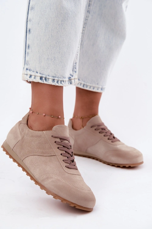 Sneakersy Barefoot Z Naturalnego Zamszu Zazoo N1422 Beżowe