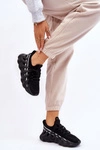 Damskie Modne Skarpetkowe Sneakersy Czarne Daxo
