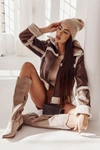 Damskie Kozaki Na Obcasie Lewski Shoes 3235 Cappucino