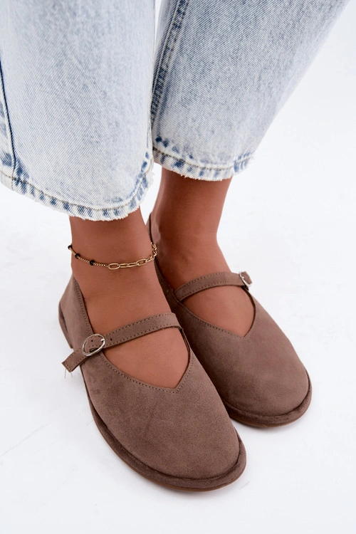 Baleriny Typu Barefoot Z Paskiem Taupe Rhoselle
