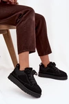 Sneakersy Damskie Ocieplane Futerkiem Czarne Cyrissa