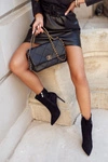Botki Damskie Na Szpilce Zamszowe Czarne GG2N3005