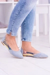 Lu Boo Niebieskie Transparentne Holograficzne Balerinki w Szpic Venessa