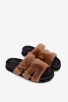Kapcie Klapki Z Futerkiem Camel Nalisette