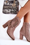 Damskie Zamszowe Botki Lewski Shoes 3093 Cappucino