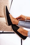 Damskie Wsuwane Baleriny W Kwiaty Czarne Vennice
