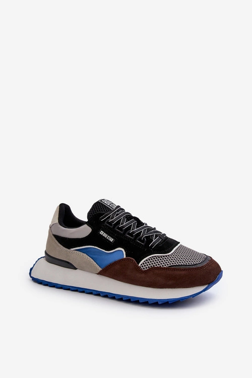 Sneakersy Męskie Big Star NN174322 Memory Foam System Brązowo-Czarne