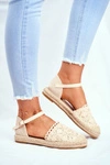 Espadryle Damskie Na Platformie Lniane Beżowe Vienna