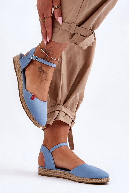Damskie Espadryle Na Platformie Big Star FF274532 Niebieskie