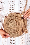 Pleciona Okrągła Torebka Boho BRUNO ROSSI Camel