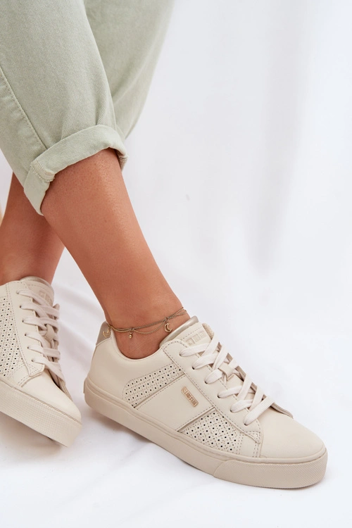 Sneakersy Damskie Ażurowe Big Star TT274292 Beżowe