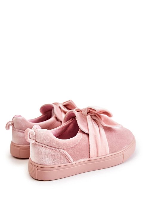Dziecięce Trampki Slip-On Z Kokardą Różowe Timma