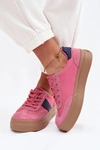 Zamszowe Sneakersy Damskie Big Star TT274164 Różowe