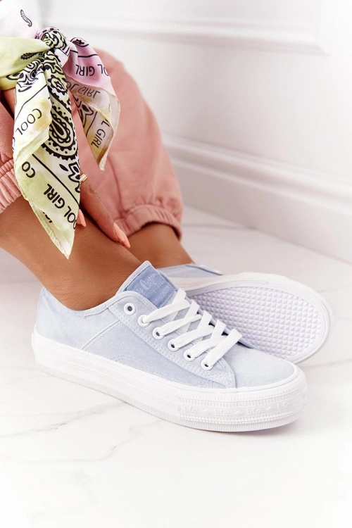 Damskie Tenisówki Na Platformie Lee Cooper LCW-21-31-0123L Niebieskie