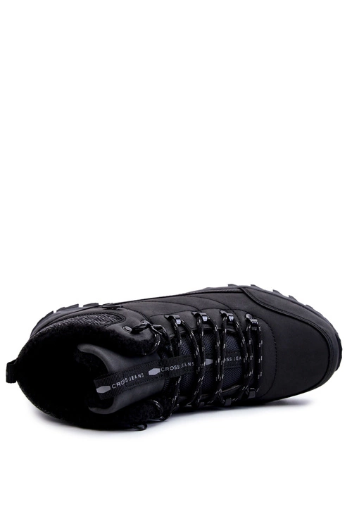 Męskie Ocieplane Botki Buty Trekkingowe Cross Jeans KK1R4022C Czarne