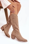 Kozaki Kowbojki Damskie Khaki Jazelle