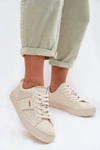Sneakersy Damskie Ażurowe Big Star TT274292 Beżowe