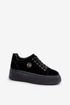 Niskie Sneakersy Damskie Na Platformie Czarne Telirra