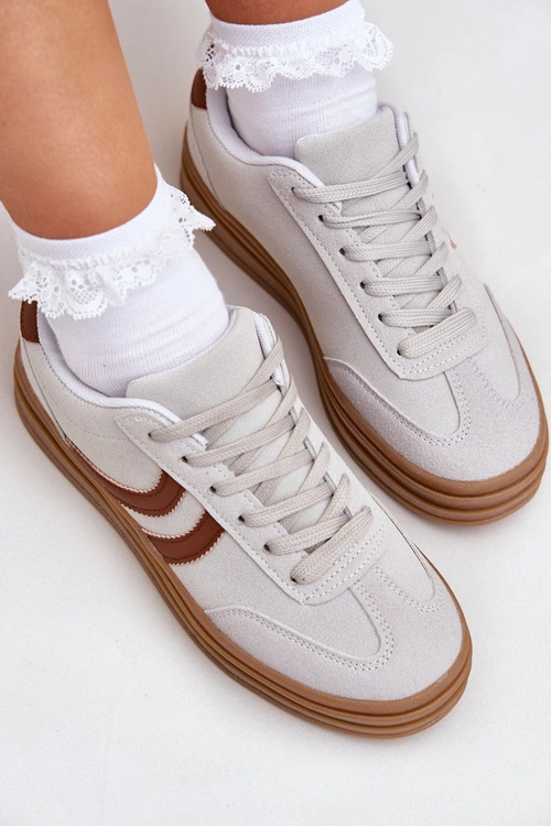 Stylowe Sneakersy Na Platformie Szare Doriwa