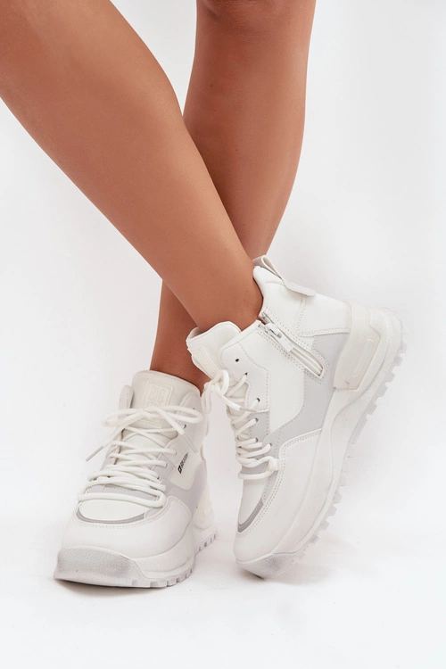 Buty Sportowe Damskie Na Platformie Big Star SS274510 Białe