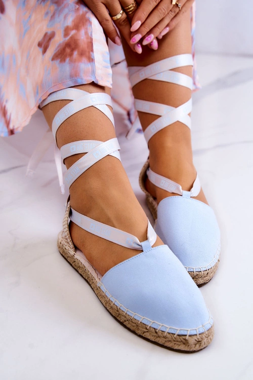 Damskie Wiązane Espadryle Big Star JJ274863 Niebieskie
