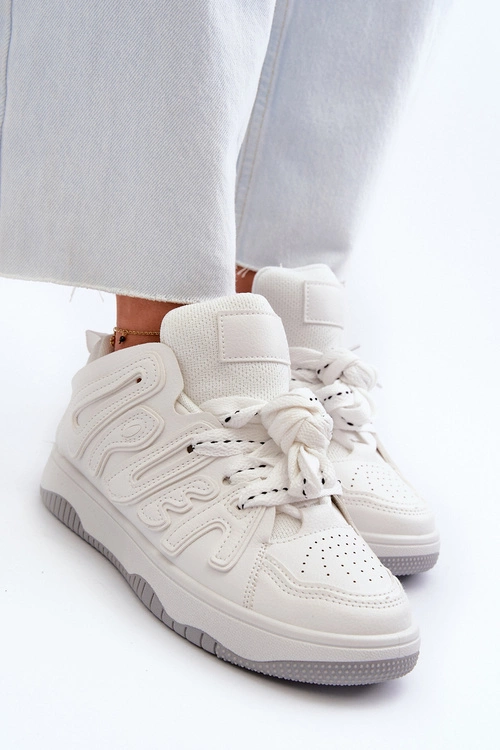 Sneakersy Damskie Z Eko Skóry Białe Berilla