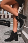 Ocieplane Botki Damskie Na Obcasie Czarne Imara
