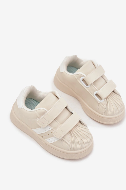 Dziecięce Buty Sportowe Sneakersy Z Eko Skóry Beżowe Renel