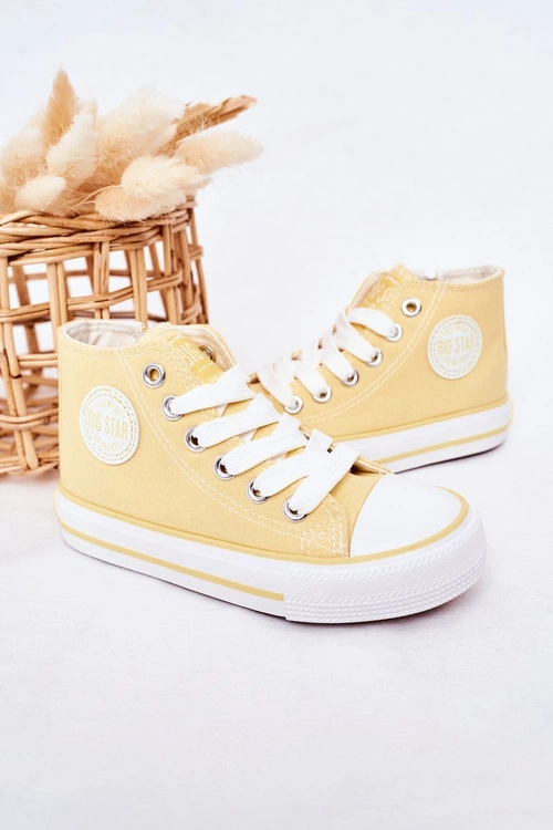 Dziecięce Wysokie Trampki Z Suwakiem BIG STAR HH374138 Żółte
