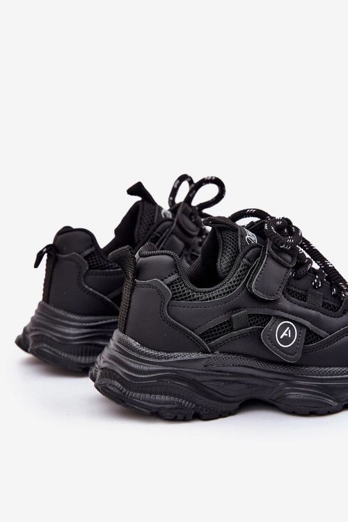 Sneakersy Dziecięce Na Platformie Czarne Hanomess