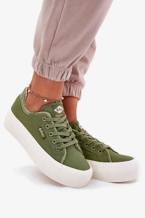 Trampki Damskie Na Platformie Lee Cooper LCW-25-31-3449L Zielone