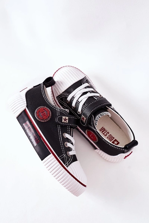 Dziecięce Skórzane Trampki BIG STAR II374042 Czarne