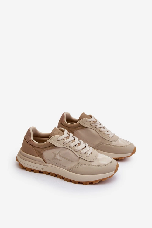Męskie Sneakersy Big Star NN174067 Memory Foam System Beżowe