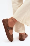 Baleriny Barefoot Z Naturalnego Zamszu Zazoo 316 Brązowe